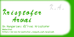 krisztofer arvai business card